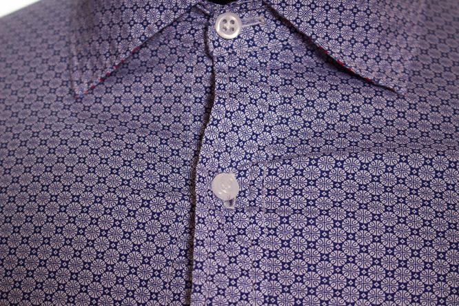 Pánska košeľa vzorovaná modrá