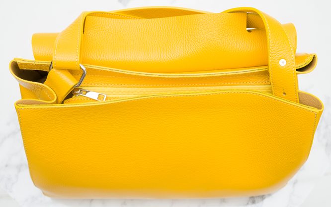 Real leather shoulder bag Glamorous by GLAM - Yellow