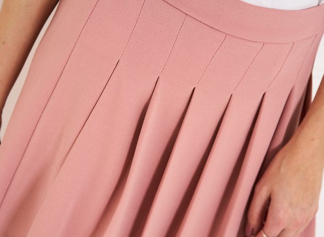 Dámská skládaná mini sukně - rosa