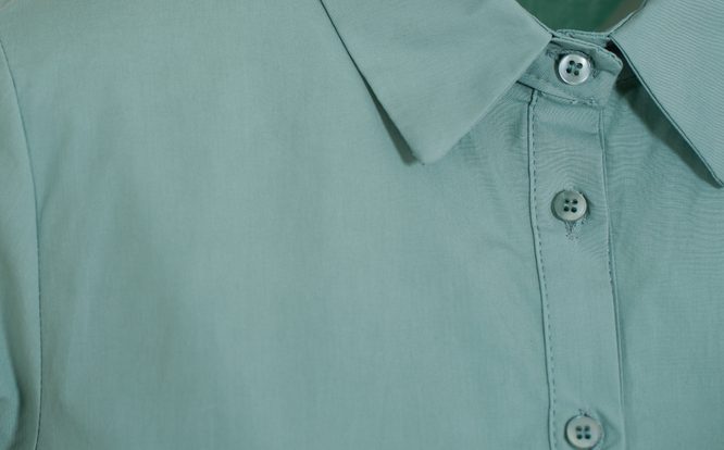 Dámske košeľové šaty s volánmi - zelená