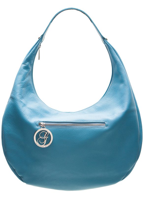 Damska skórzana torebka na ramię Glamorous by GLAM - niebieski