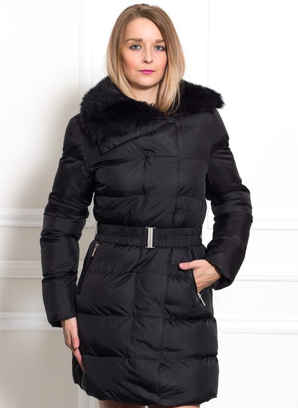 Glamadise.sk - Dámska čierna zimná bunda s opaskom - Due Linee - Zimné bundy  - Dámske oblečenie - GLAM, protože chci být odlišná!