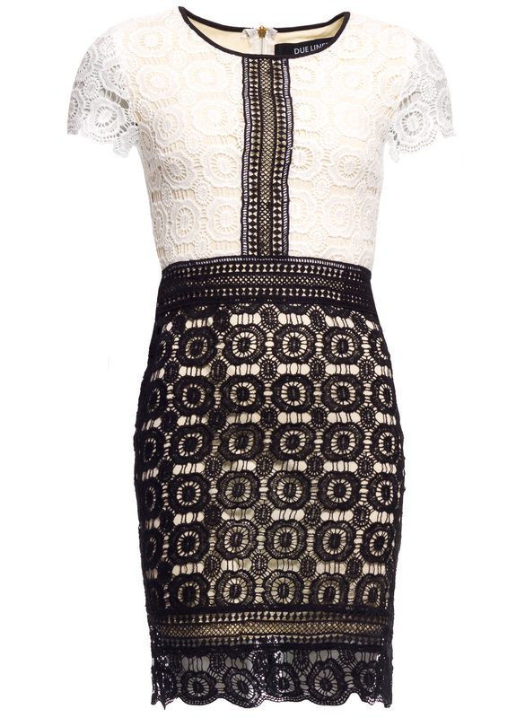 Lace dress Due Linee - Black-white