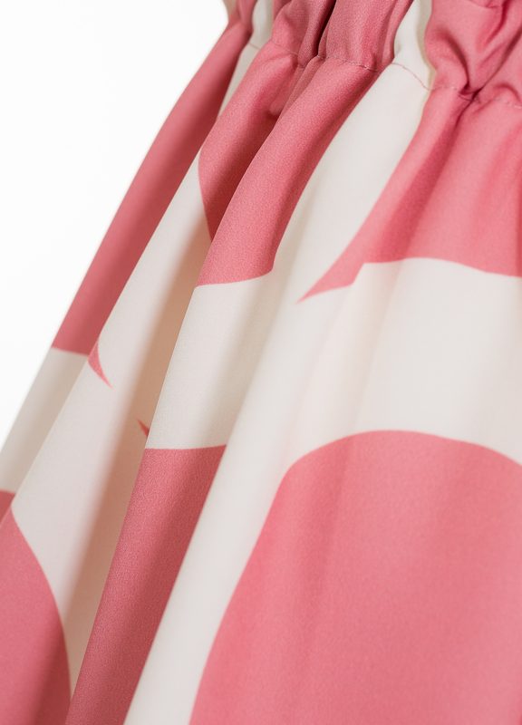 Dámska dlhá sukňa so vzorom ružovo - biela
