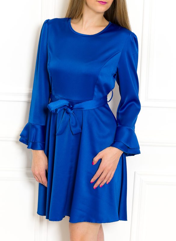 Saténové letné šaty kráľovsky modré