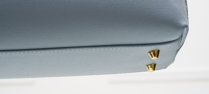 Dámská kožená kabelka ze safiánové kůže - světle modrá