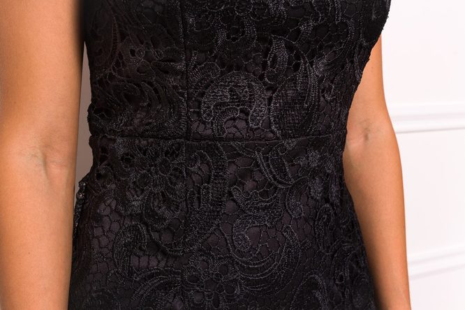 Damska koronkowa sukienka Due Linee - czarny