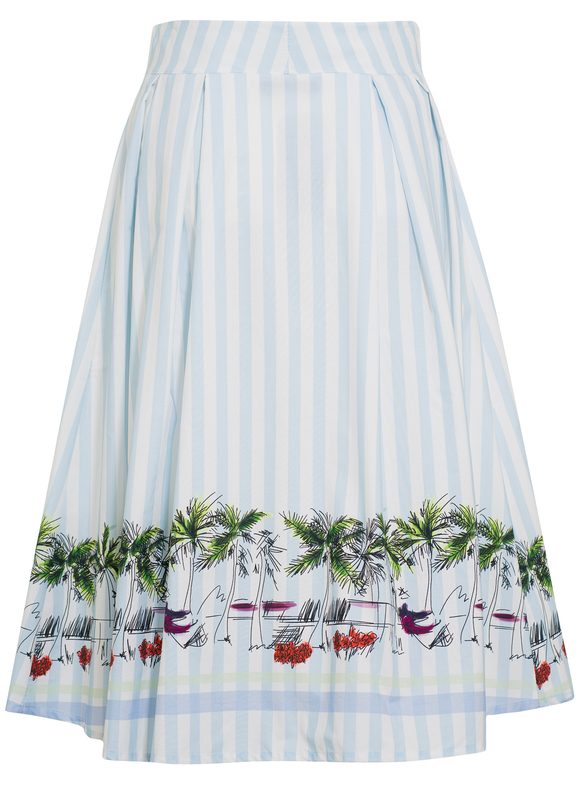 Dámská sukně s pruhy modro - bílá