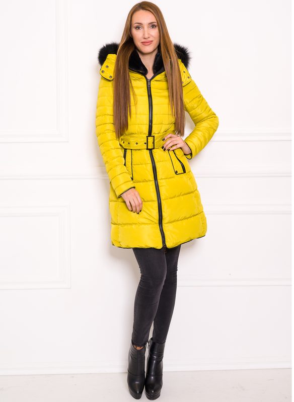 Women's winter jacket Due Linee - Yellow
