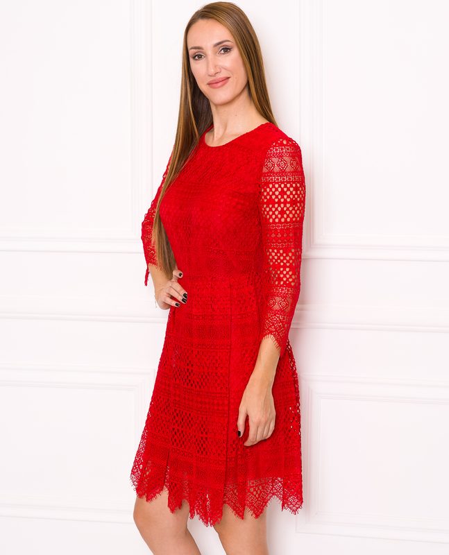 Damska koronkowa sukienka TWINSET - czerwony