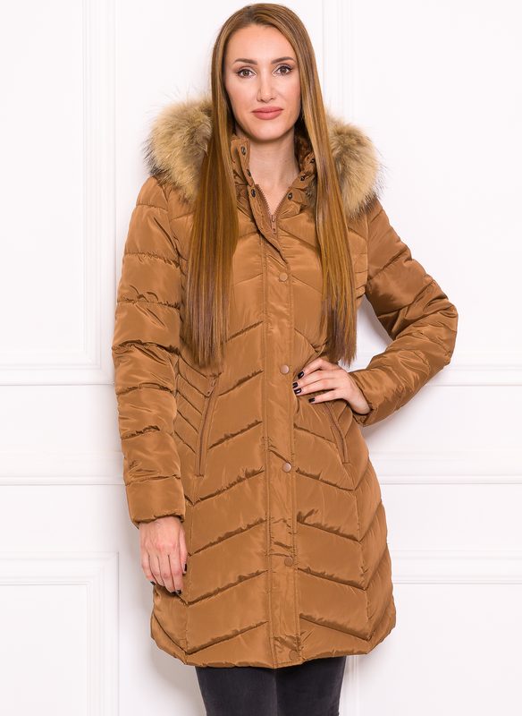 Glamadise - Italian fashion paradise - Women's winter jacket with real fox  fur Due Linee - Brown - Due Linee - Winter jacket - Women's clothing -  Glamadise - italian fashion paradise