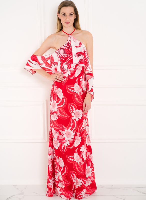 Guess by Marciano kvetované šaty JLO červeno - biela