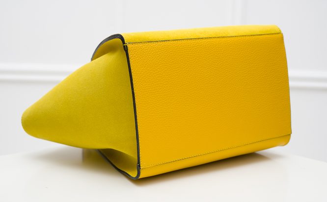 Damska skórzana torebka na ramię Glamorous by GLAM - żółty
