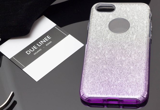 Pokrowiec dla iPhone 7/8 Due Linee - purpurowy