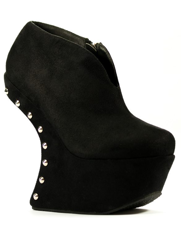 -50% Dámské boty styl Lady Gaga s ostny černé