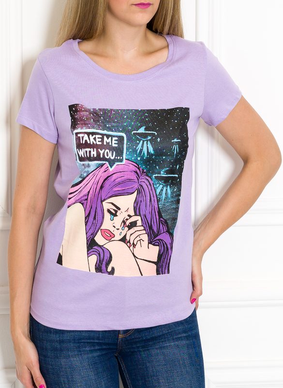 Women's T-shirt Due Linee - Violet