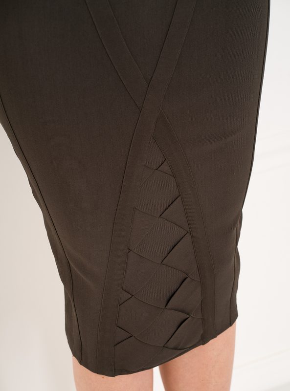 Guess by Marciano Midi šaty s strapcami - čierne