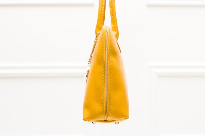 Dámska kožená kabelka zo safiánové kože - žltá