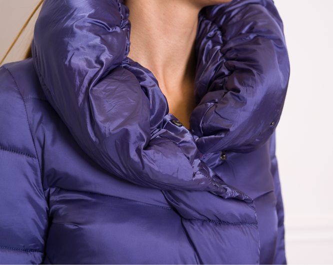 Dámska zimná bunda lesklá modro - fialová