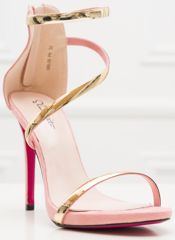 Dámske ružovo-zlaté sandále