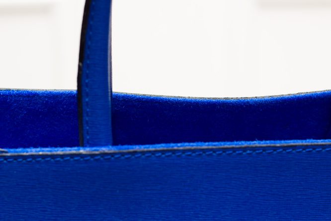 Kožená kabelka zo safiánové kože jednoduchá - kráľovská modrá