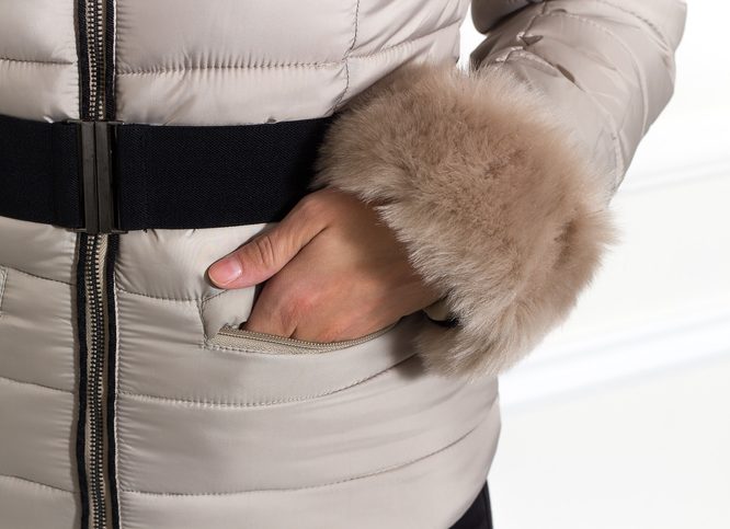 Women's winter jacket Due Linee - Beige