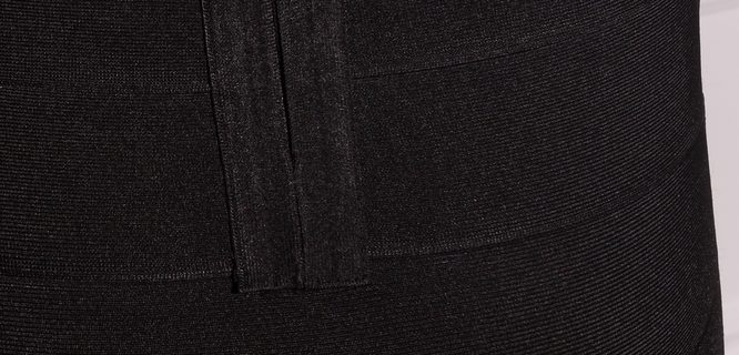 Dámske bandážové šaty s krátkym rukávom - čierna