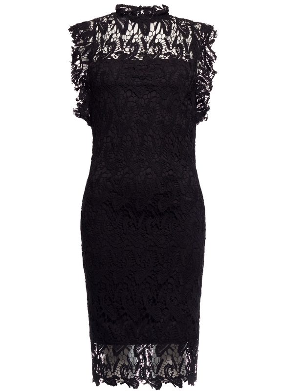 Damska koronkowa sukienka Due Linee - czarny