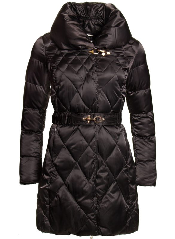 Dámská zimní bunda lesklá s límcem a páskem - černá - Due Linee - Zimní  bundy - Dámské oblečení - GLAM, protože chci být odlišná!