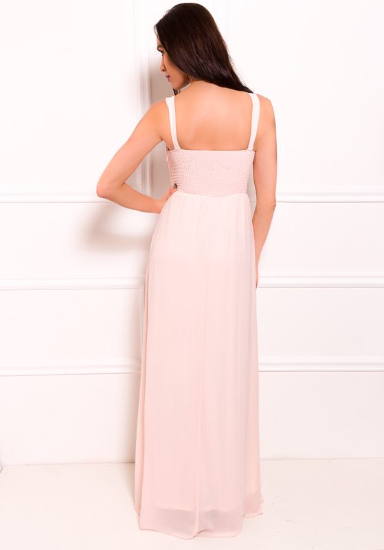Damska długa sukienka Due Linee - różowy