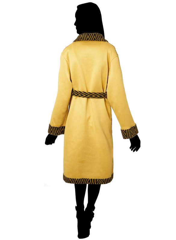 Dámský oboustranný kabát žlutý