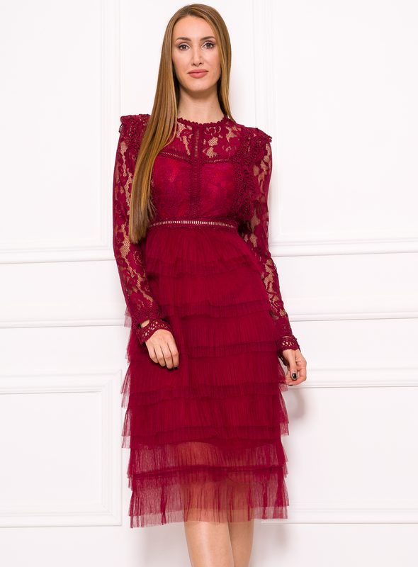 Lace dress Due Linee - Wine