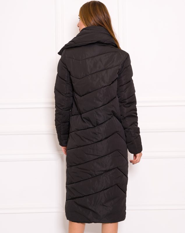 Dámska dlhá oversize zimná bunda - čierna