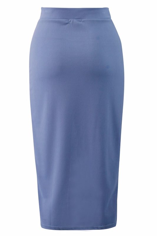 Modrá sukňa s rázporkom