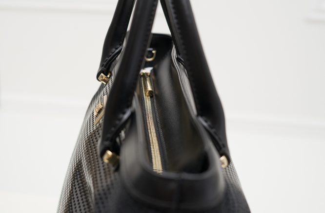 Damska skórzana torebka do ręki Cavalli Class - czarny