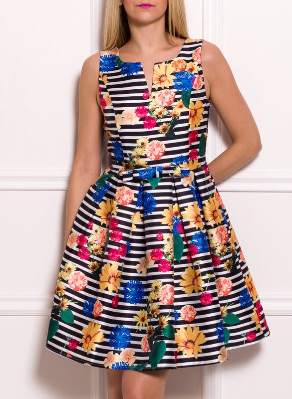 Vestido de mujer con corte en A Due Linee - Multicolor