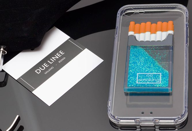 Kryt na Iphone 7/8 - průsvitný s krabičkou cigaret - modrá