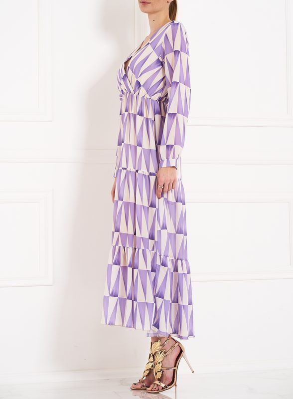 Damska długa sukienka Glamorous by Glam - purpurowy