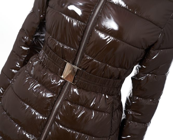 Damska kurtka zimowa z prawdziwym lisem Due Linee - brązowy