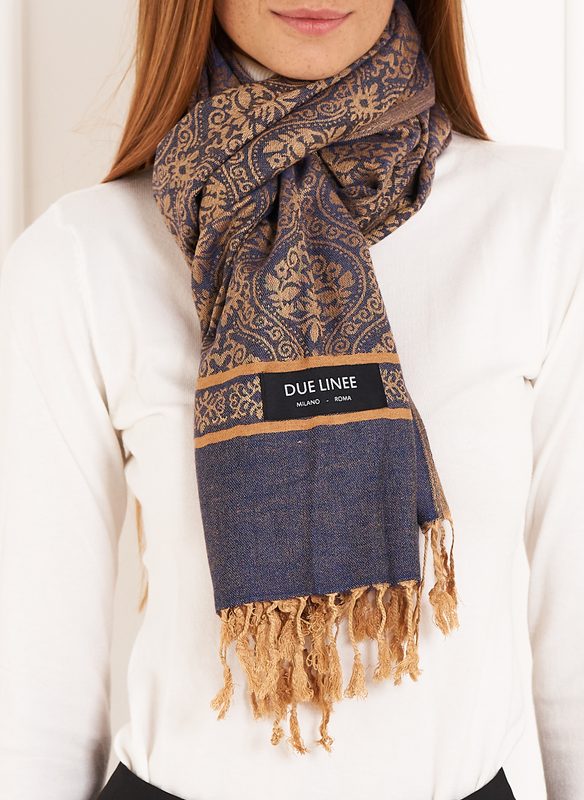 Scarf Due Linee - Blue