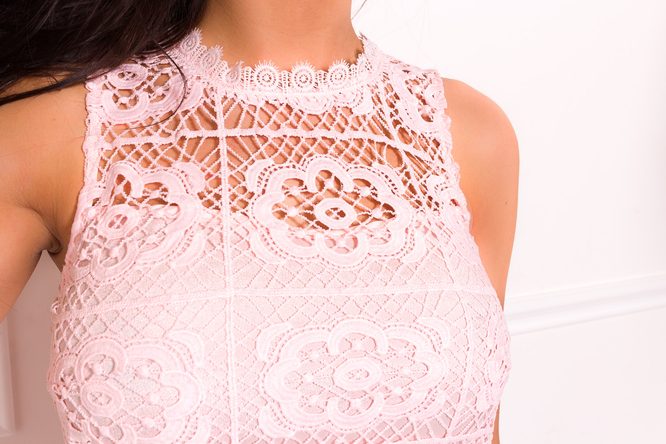 Lace dress Due Linee - Pink