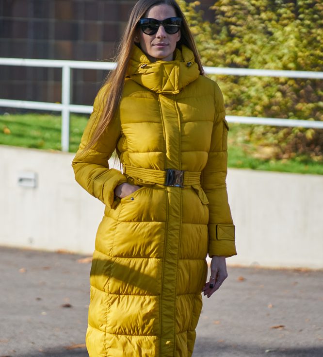 Női téli kabát Due Linee - Sárga