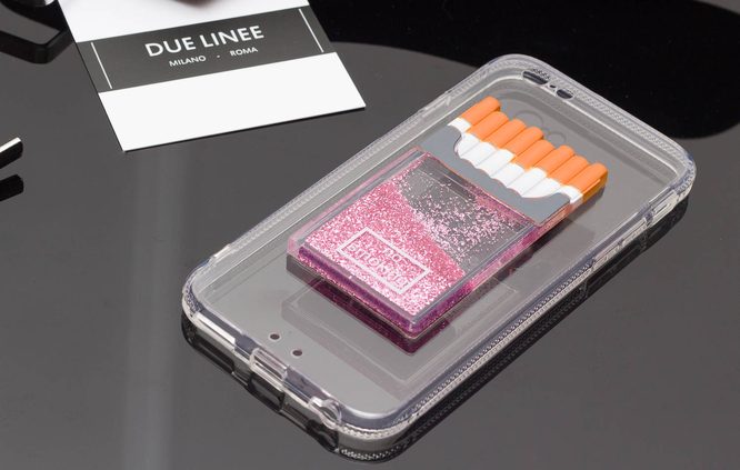 Kryt na Iphone 6 / 6S - priesvitný s krabičkou cigariet - ružová