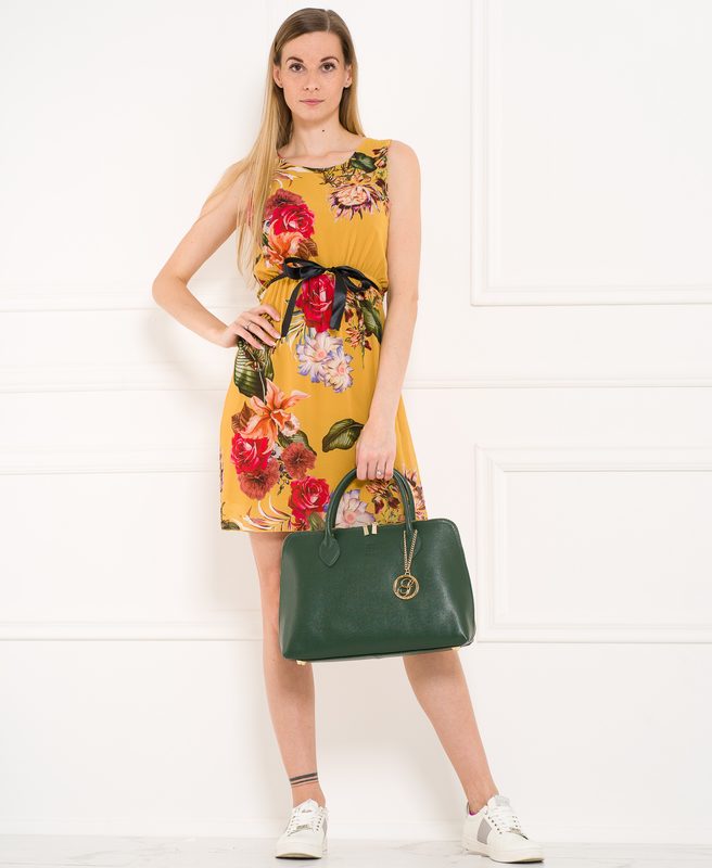Letné šifónové šaty s kvetmi žltej