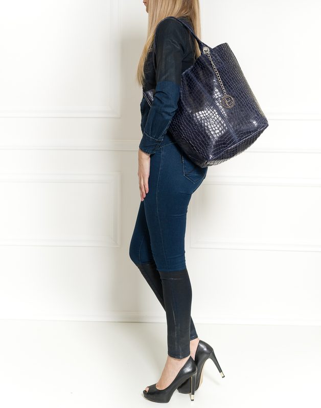 Dámská kožená kabelka shopper hadí vzor - tmavě modrá - Glamorous by GLAM -  Shopper - Kožené kabelky - GLAM, protože chci být odlišná!