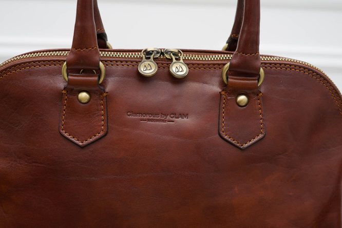 Real leather handbag Glamorous by GLAM - Brown
