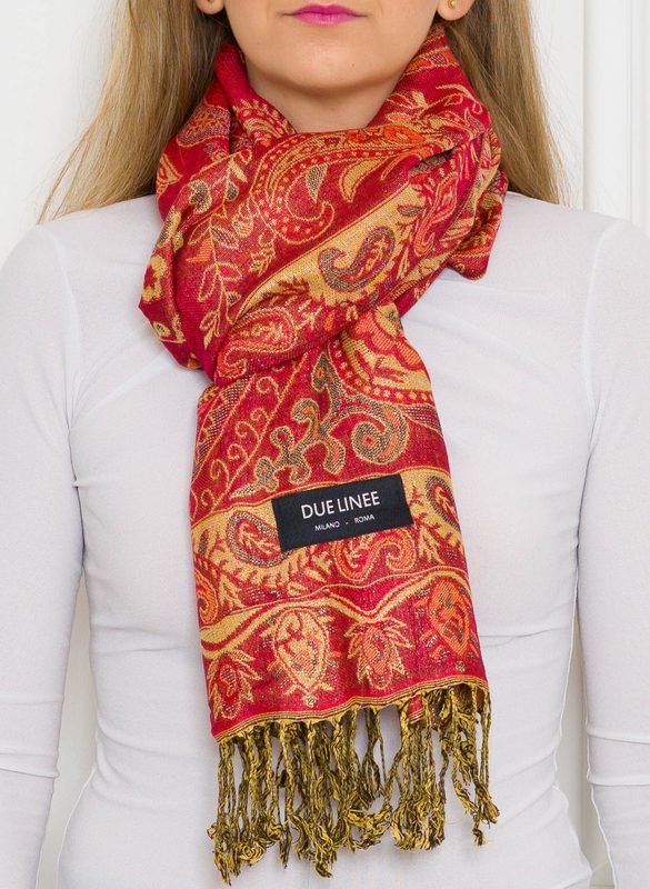 Women's scarf Due Linee - Red
