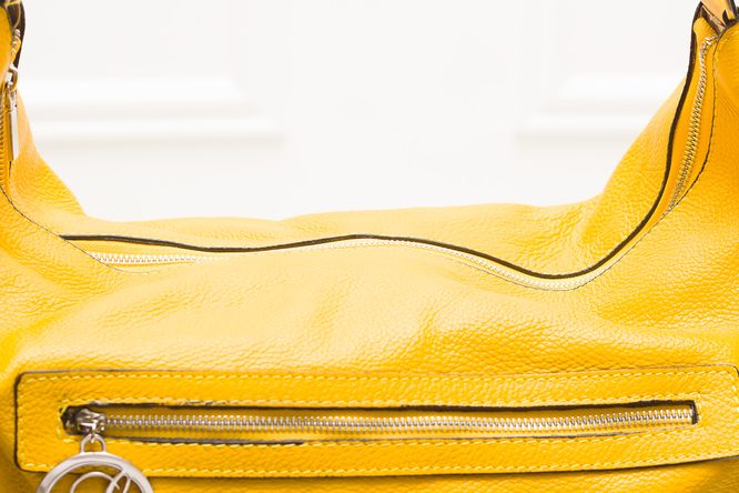 Dámská kožená kabelka dlouhé ucho - žlutá
