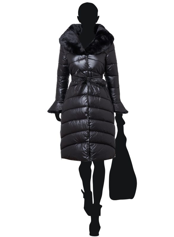 Női téli kabát Due Linee - Fekete