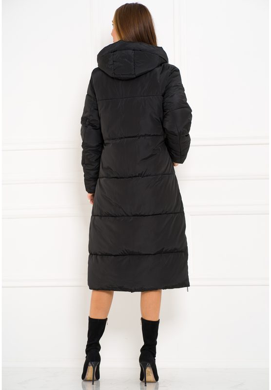 Glamadise.sk - Dámská dlouhá zimní bunda s kapucou černá - Due Linee -  Zimné bundy - Dámske oblečenie - GLAM, protože chci být odlišná!